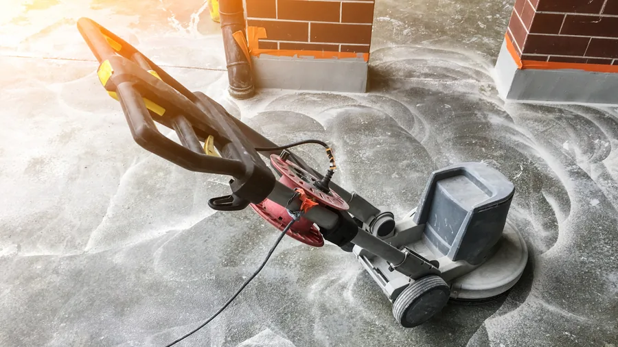 Resurfaced concrete garage floor in the Atlanta metro area